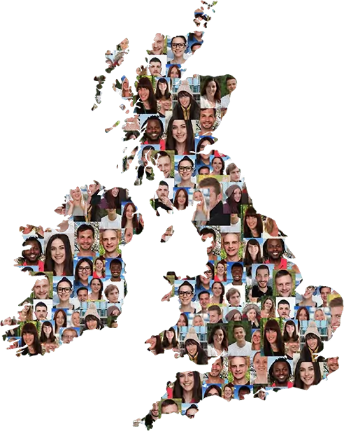 Map of UK created from images of people