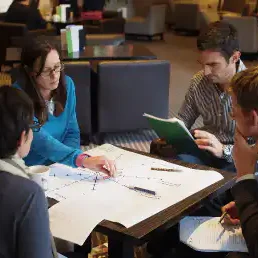 project team discussing project progress